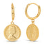Coin minimalist hoop earring sterling silver