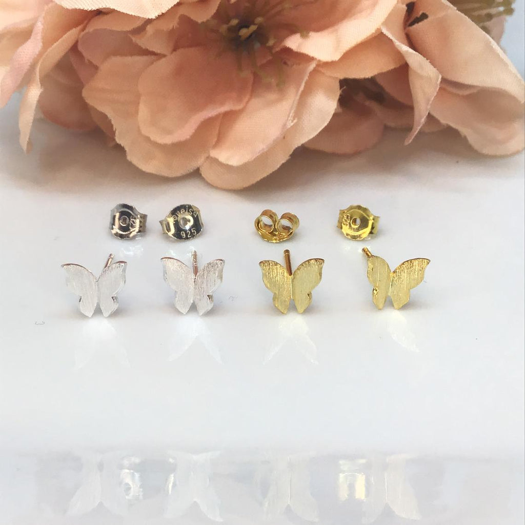 Cute Butterfly Sterling Silver Stud Earring