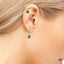 Dainty Dangle Green Simulated Emerald 925 Sterling Silver Hoop Earring