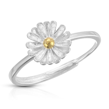 Daisy flower adjustable ring