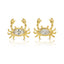 Diamond crab stud earring sterling silver