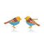 Enamel bird stud earring sterling silver