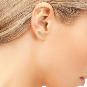 Feather ear crawler stud earring sterling silver