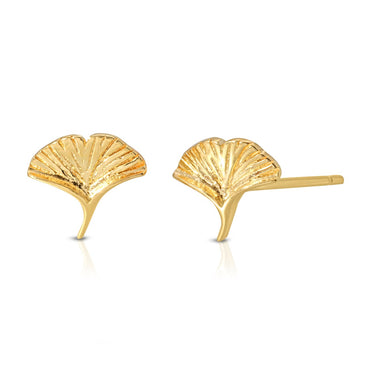Ginkgo biloba stud earring