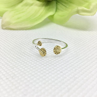 Golden leaf adjustable ring