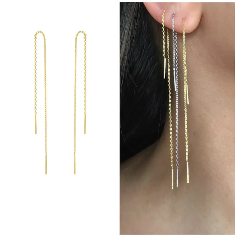 Long plain chain ear threader