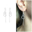 Sterling Silver Double Hoop Ear Threader earrings