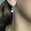 Star ear threader earrings sterling silver small