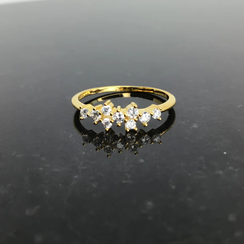 Stone cluster diamond simulant ring