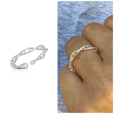DNA ring sterling silver