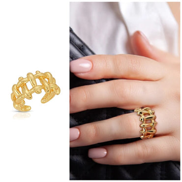 Net ring sterling silver