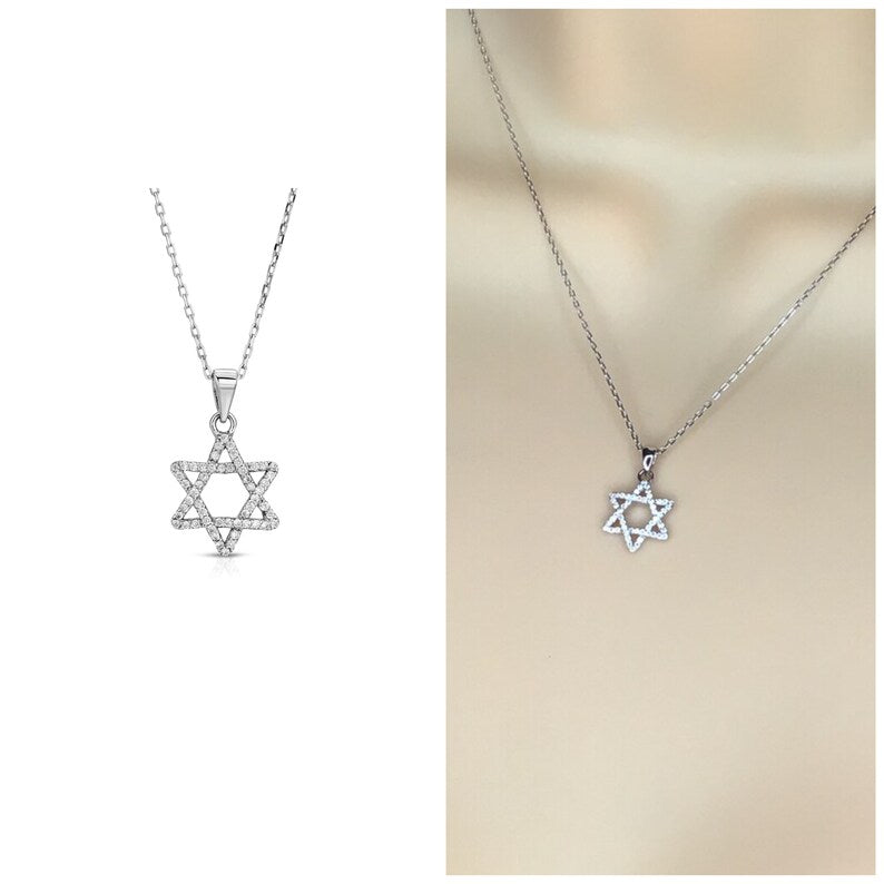 Star of David necklace sterling silver