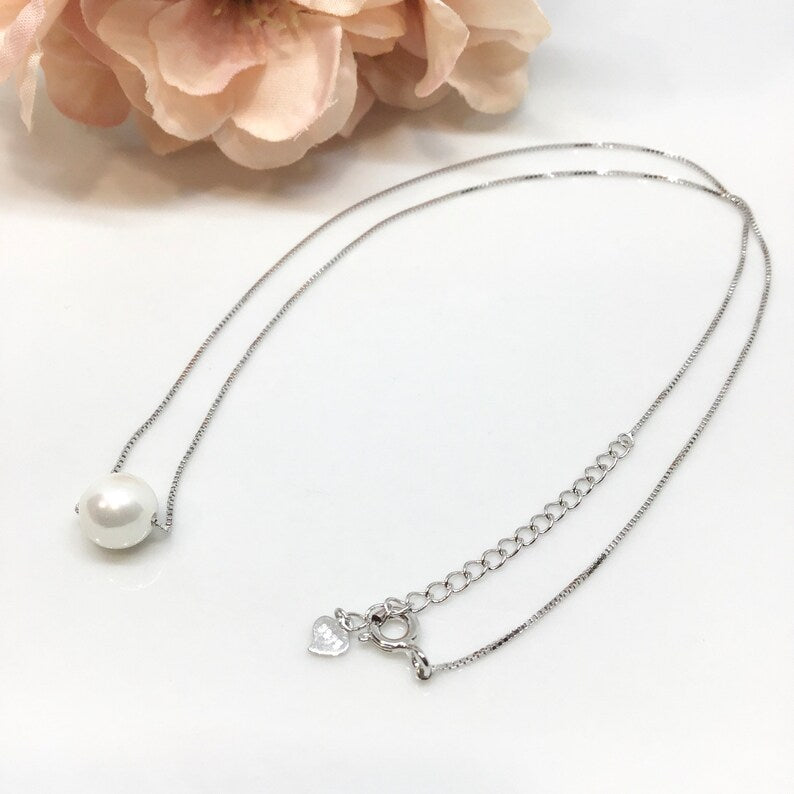 Sterling Silver Pearl Choker Necklace