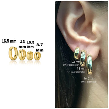 925 Sterling Silver Rounded Hoop Earrings