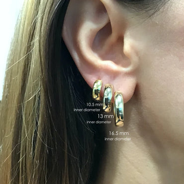 925 Sterling Silver Rounded Hoop Earrings