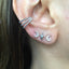 Beaded ear cuff triple band sterling silver