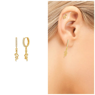 Snake Hoop Earring 925 Sterling Silver
