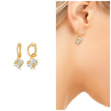 Sterling Silver Dainty Dangle Hoop Earring