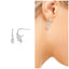 Sterling silver dangle CZ stones stud earring