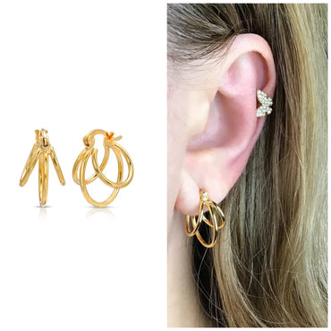 Triple Band Hoop Earrings