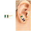 Baguette stud earring sterling silver-sapphire emerald, onyx, diamond simulants