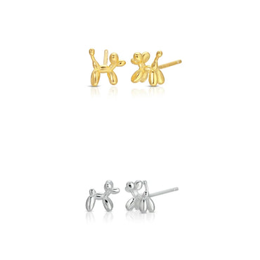 Balloon Poodle Stud Earrings Sterling Silver