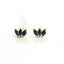 Crown stud earrings sterling silver-sapphire, emerald, onyx, diamond simulants