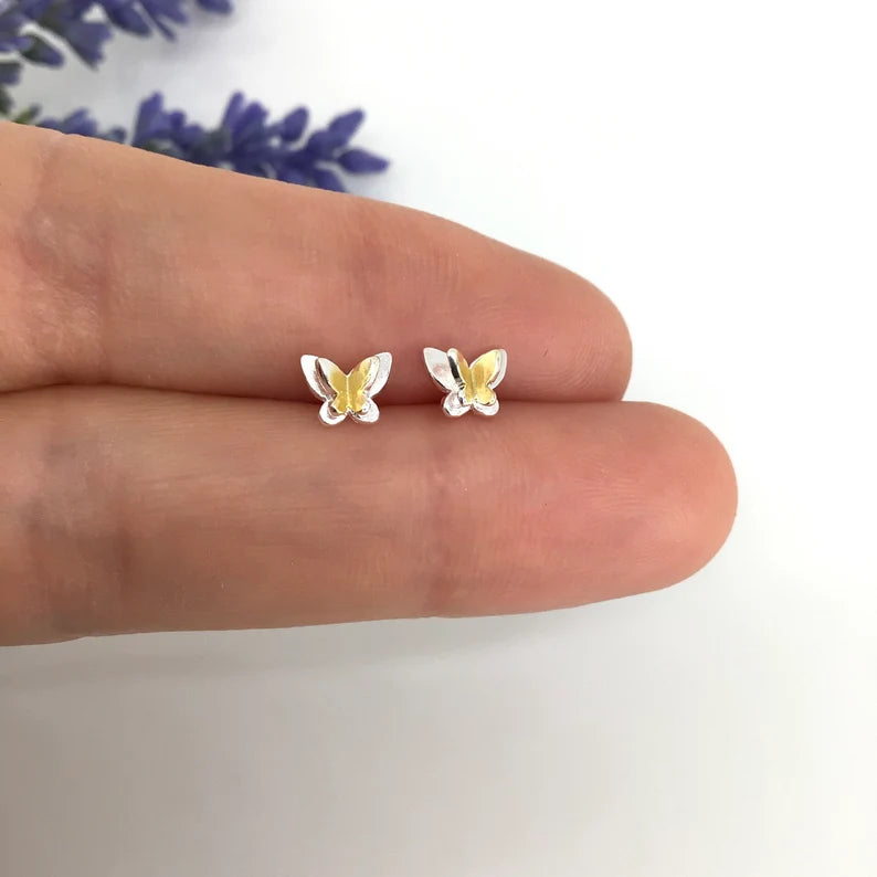 Cute butterfly stud earring sterling silver