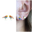 Enamel bird stud earring sterling silver