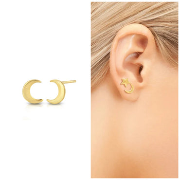 Moon Silver Stud Earring