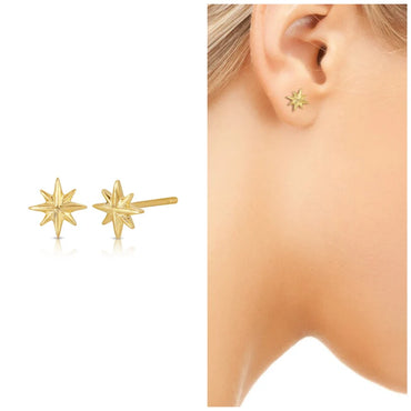 North Star Sterling Silver Stud Earring