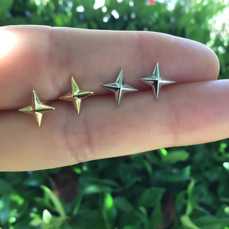 North Star Stud Earring in Sterling Silver