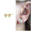 Opal heart stud earring sterling silver