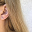 Saturn and Star Stud Earrings Sterling Silver