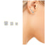 Set of 3 Single Crystal Stud Earrings