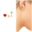 Set of 3 Stud Earrings Red Heart, Cupid's Arrow & Tiny Ball