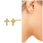 Tiny Cross Crystal Stud Earring