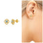Tiny opal flower stud earring sterling silver