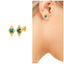 Turquoise Simulant Rhombus Stud Earring Sterling Silver