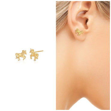 Unicorn tiny stud earring sterling silver