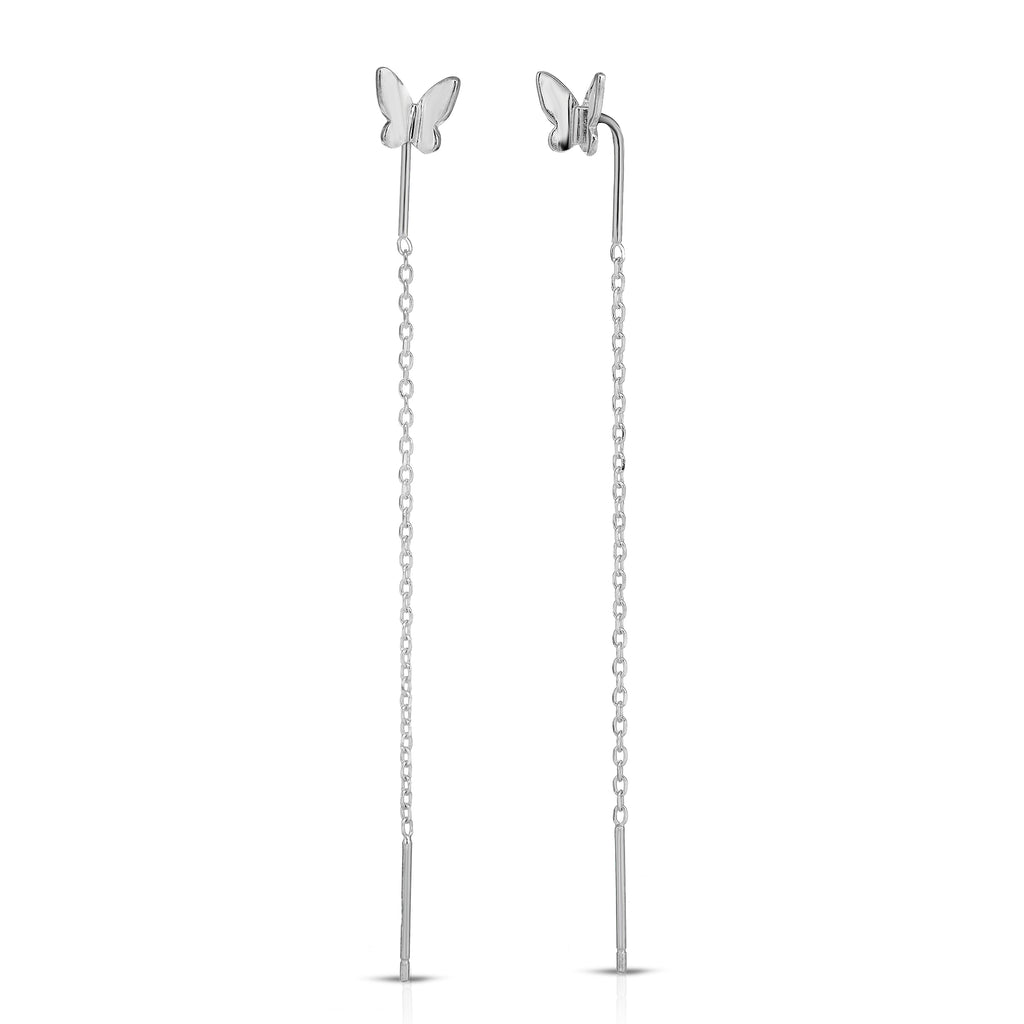 Sterling Silver Butterfly Threader earrings