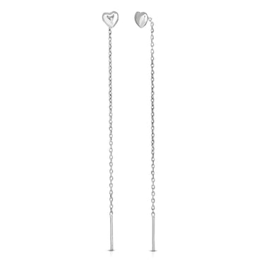 Sterling Silver Heart Ear Threader earrings