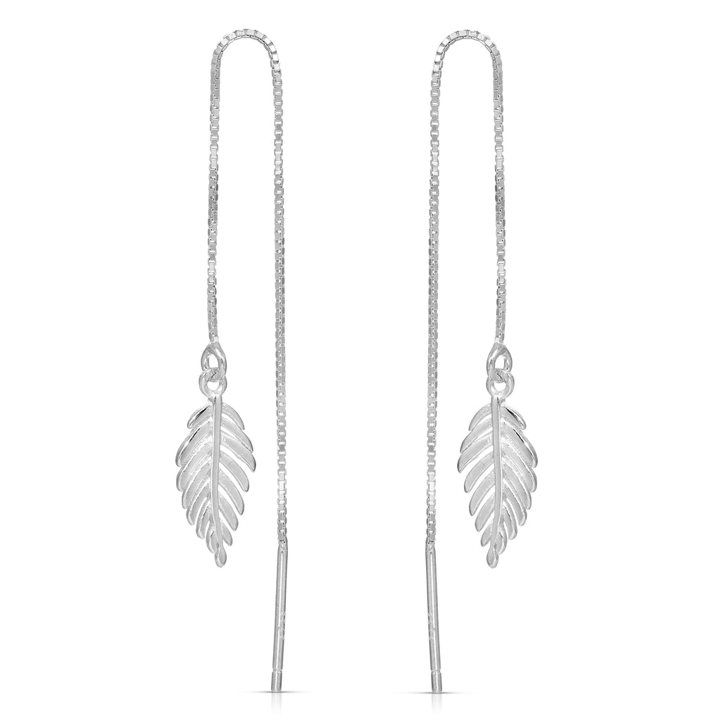 Sterling Silver Feather Threader earrings
