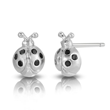 Ladybug Stud Earrings Sterling Silver