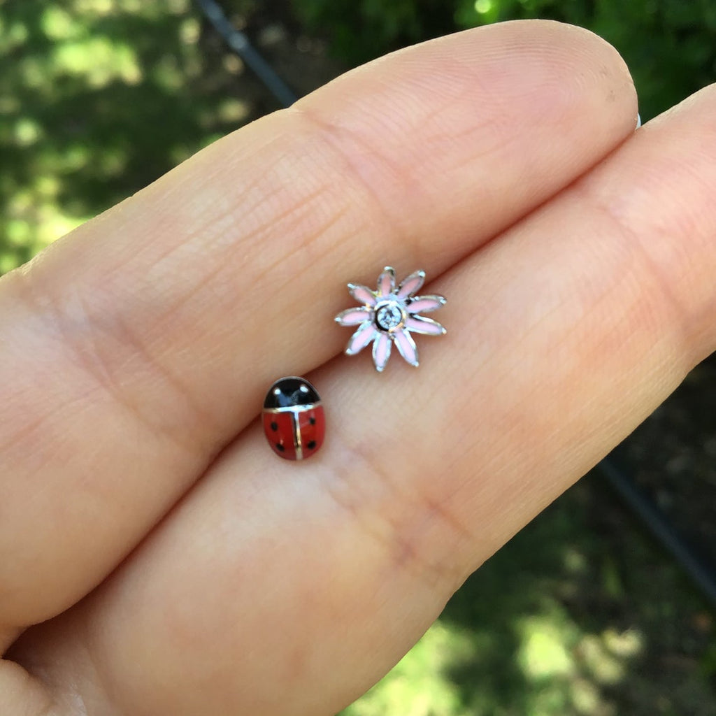 Ladybug stud earrings