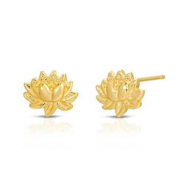 Lotus flower stud earring sterling silver