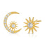 Moon Star and Sun Stud Earring Sterling Silver