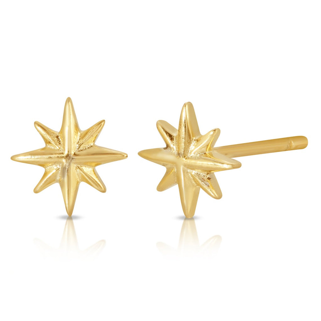 North Star Sterling Silver Stud Earring