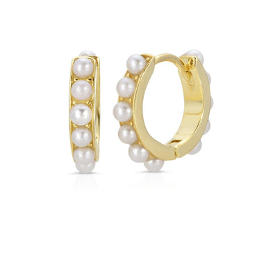 Pearl Hoop Earring Sterling SIlver