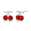 Red Cherry Stud Earring in Sterling Silver